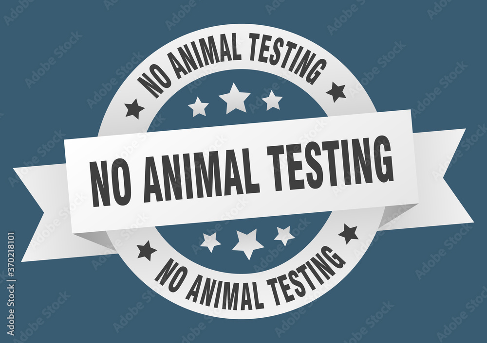 Fototapeta premium no animal testing round ribbon isolated label. no animal testing sign