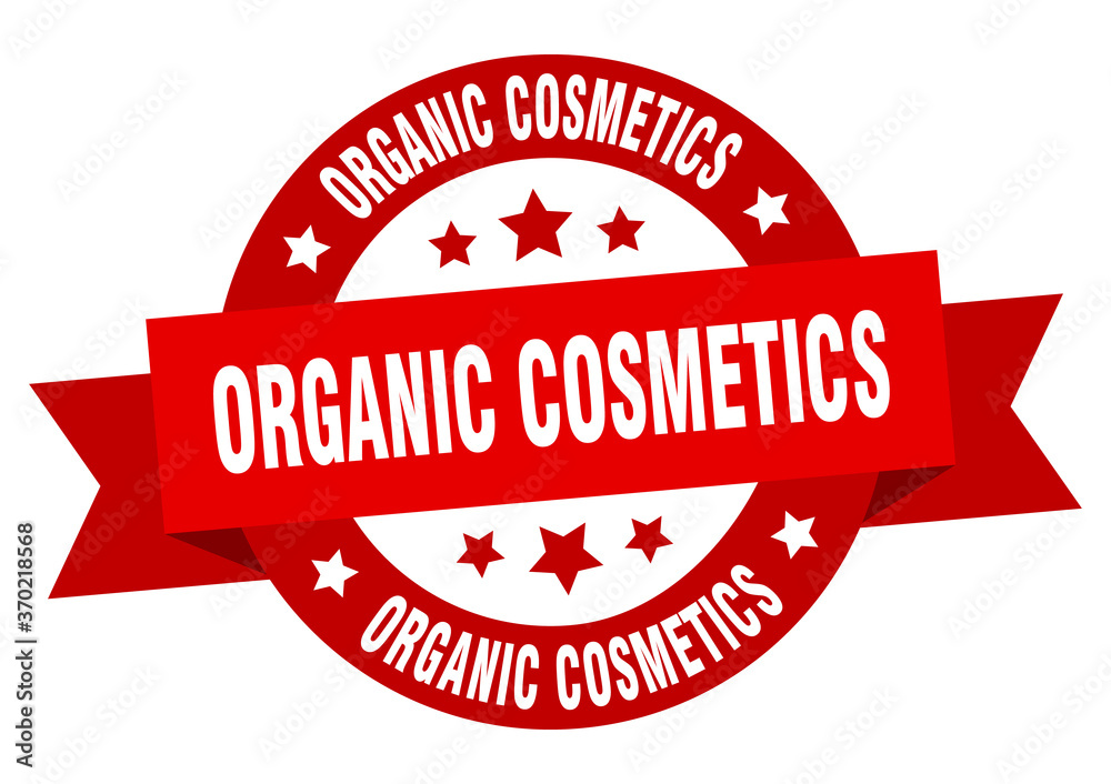 Obraz premium organic cosmetics round ribbon isolated label. organic cosmetics sign