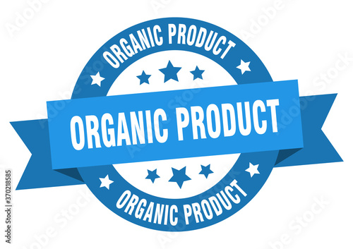 organic product round ribbon isolated label. organic product sign