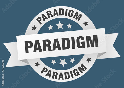 paradigm round ribbon isolated label. paradigm sign