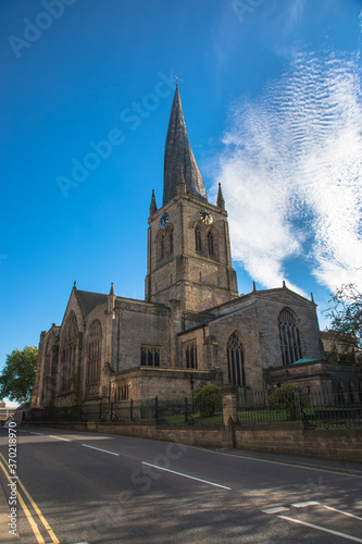 Obraz na płótnie The twisted spire of the Church of St Mary and All Saints, Chesterfield, Derbysh