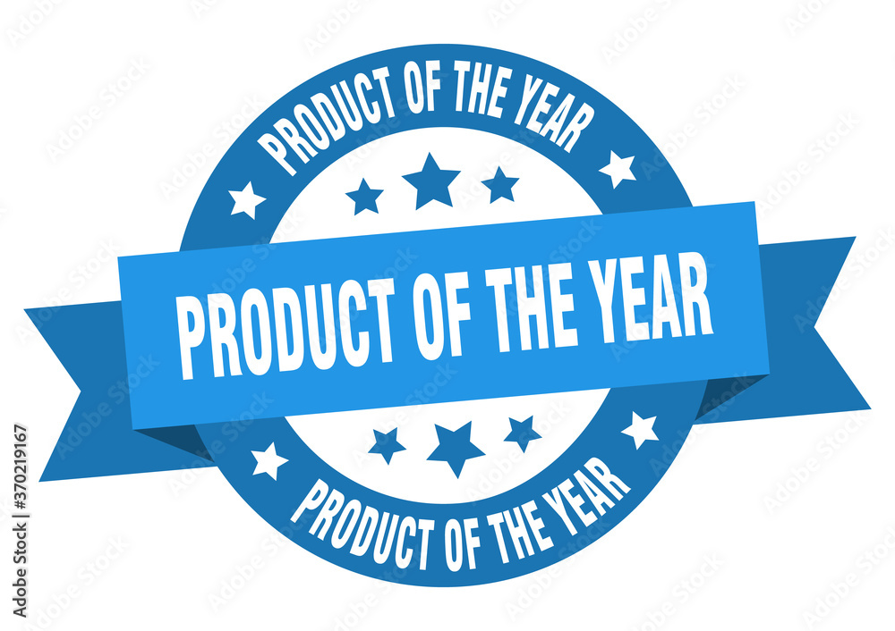 Fototapeta premium product of the year round ribbon isolated label. product of the year sign