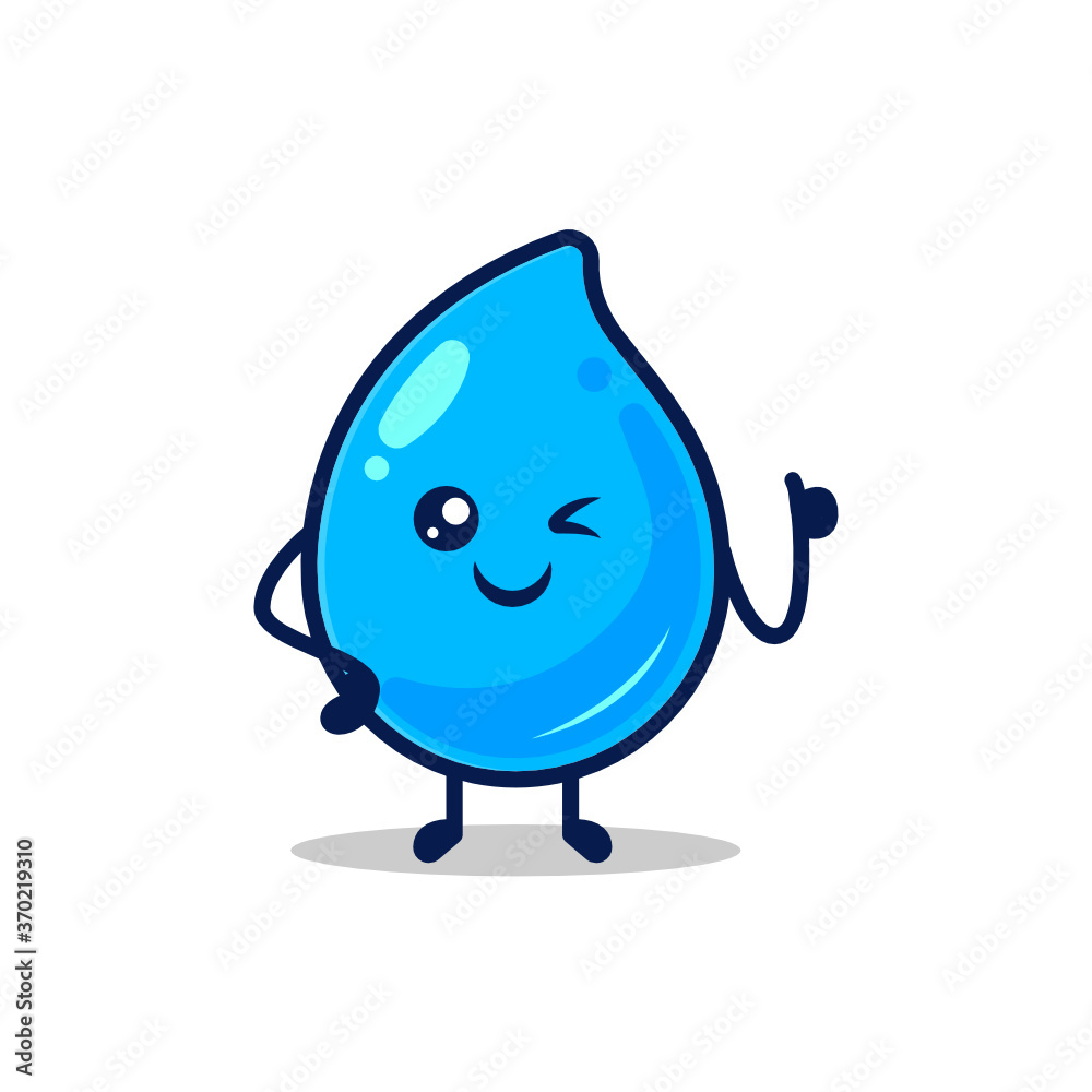 Cute water droplet mascot design illustration Cute water droplet mascot design illustration