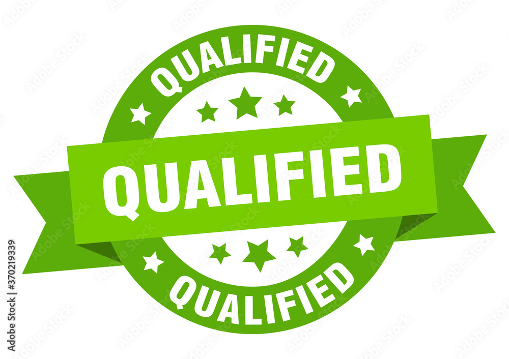 qualified round ribbon isolated label. qualified sign qualified round ribbon isolated label. qualified sign