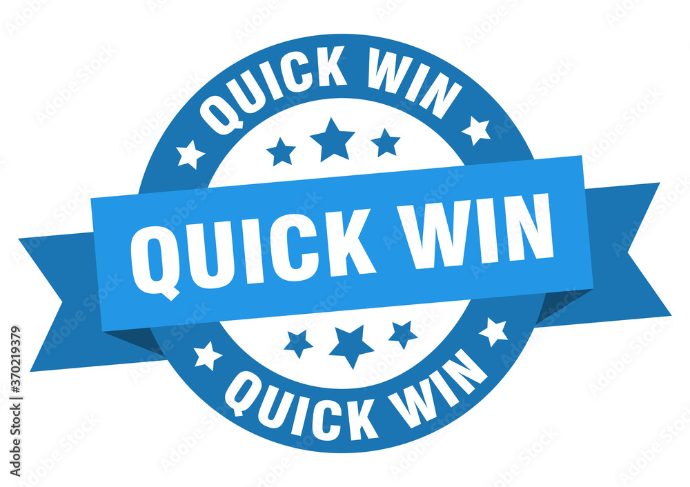 Fototapeta premium quick win round ribbon isolated label. quick win sign