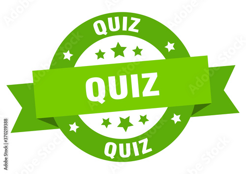 quiz round ribbon isolated label. quiz sign