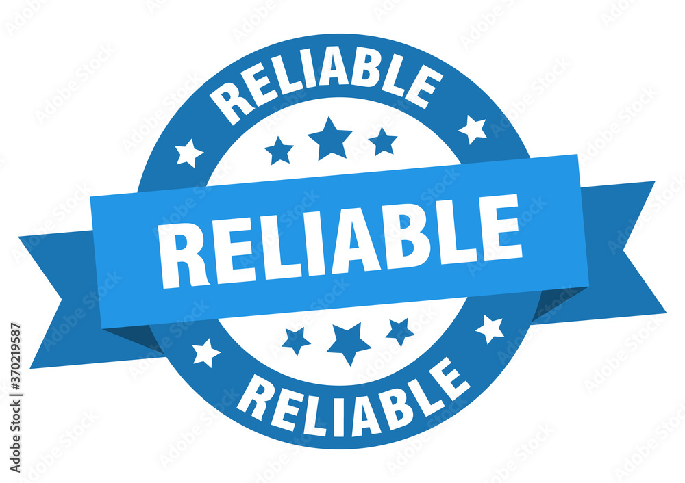 Fototapeta premium reliable round ribbon isolated label. reliable sign