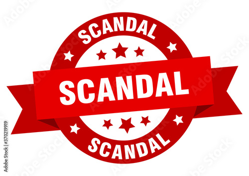 scandal round ribbon isolated label. scandal sign