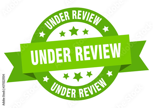 under review round ribbon isolated label. under review sign