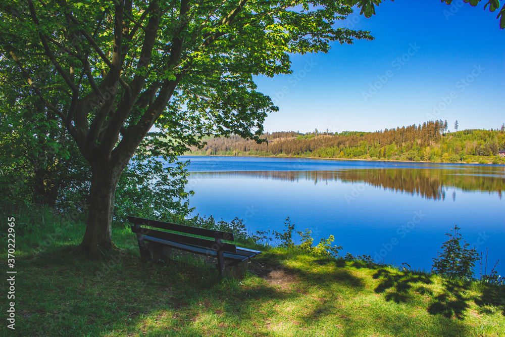 Tranquil view of Granestausee, a reservoir in Harz Mountains National Park, Germany Tranquil view of Granestausee, a reservoir in Harz Mountains National Park, Germany
