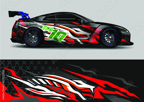 car wrap vector designs. abstract animal livery for vehicle vinyl branding background © Rizen