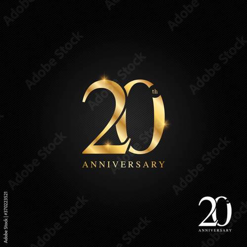 20 years anniversary logo, icon and symbol vector illustration