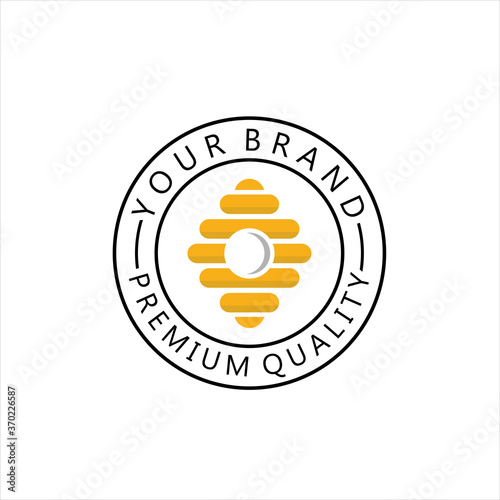 Vector honey and bee logo, honey and bee, honeycomb, hive logo or insignia, emblems, labels and badges and other branding objects.