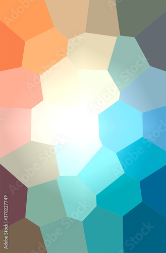 Abstract illustration of blue, green and red Giant Hexagon background