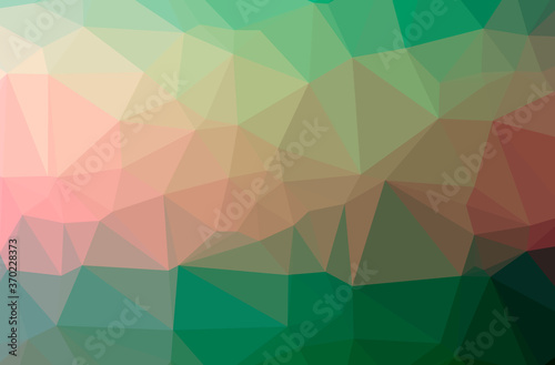 Illustration of abstract Green, Red horizontal low poly background. Beautiful polygon design pattern.