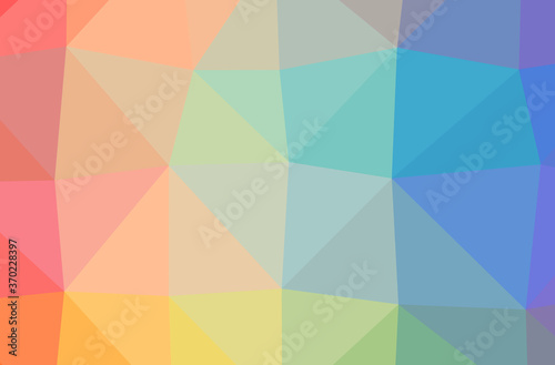 Illustration of abstract Blue, Red And Yellow horizontal low poly background. Beautiful polygon design pattern.