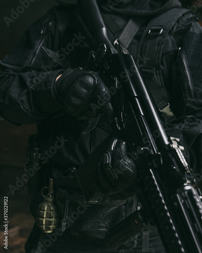 soldier with rifle