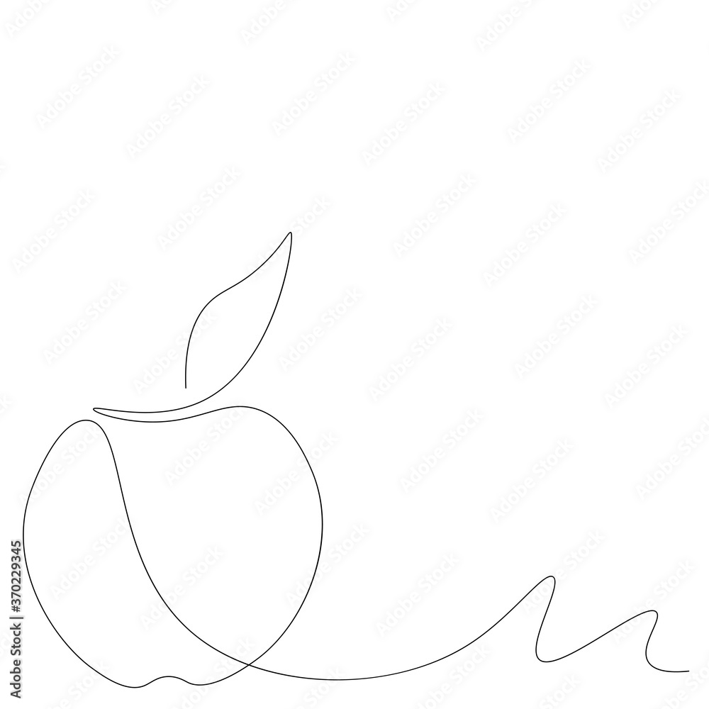 Apple fruit line drawing vector illustration Apple fruit line drawing vector illustration