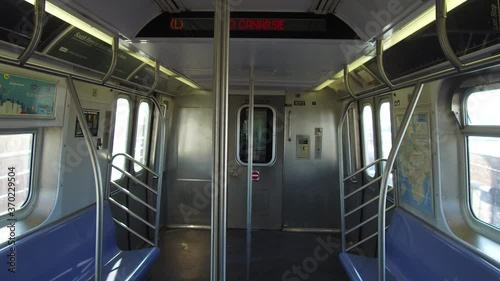 Inside a Subway Train Headed to Brooklyn