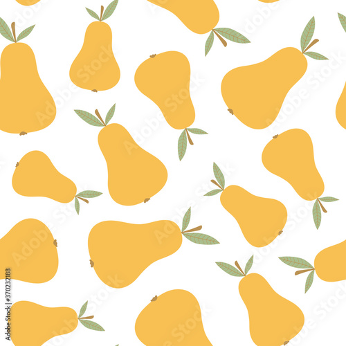 Vector seamless pattern with pears. Pattern with fruit. Vector fruit illustration. Natural seamless texture.For fabric, textile, and Wallpaper design.