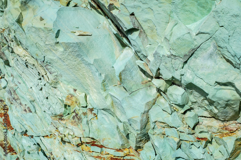 Obraz premium green natural rock texture, close view