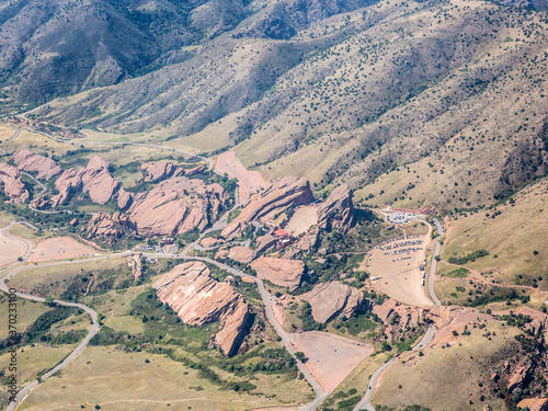 Cuadro en lienzo Aerial Photo of Red Rocks Amphitheater, Morrison, Colorado, USA