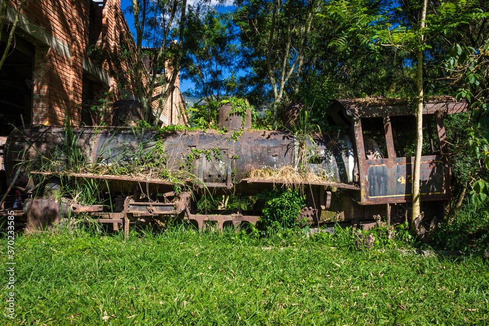 Old abandoned railroad car 