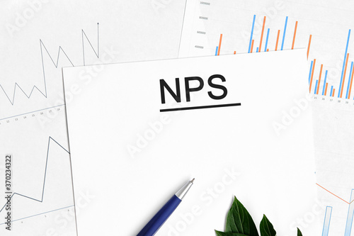 NPS document with graphs, diagrams and blue pen