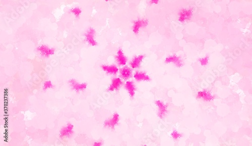 Watercolor Pinkish Flower With Scattered Petals Background