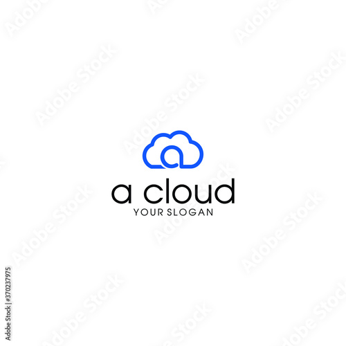 Creative Modern Simple Cloud sign A initials logo design template