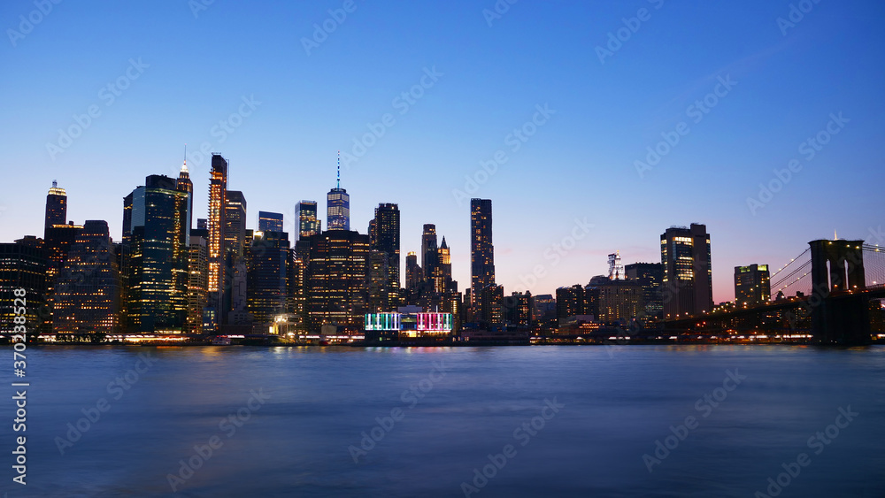 landscape of lower manhattan financial district evening landscape of lower manhattan financial district evening