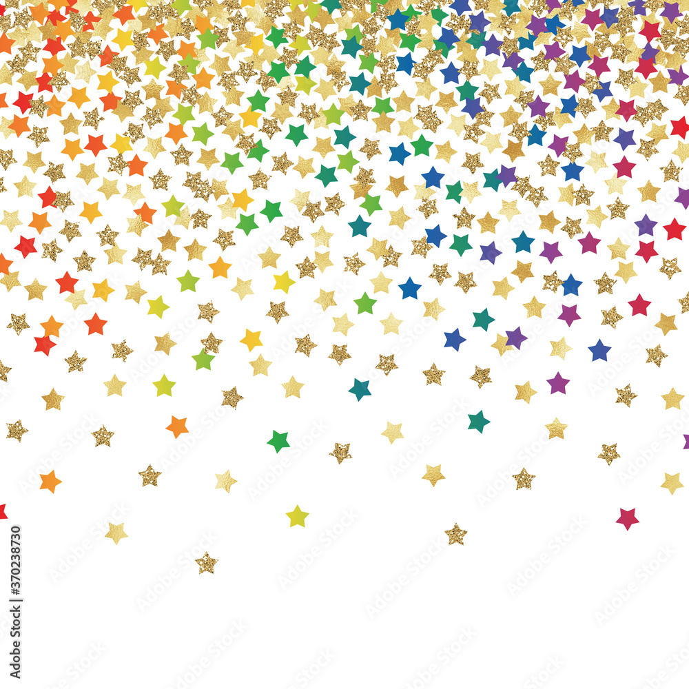 Falling Confetti Background - Colorful confetti falling on solid white background Falling Confetti Background - Colorful confetti falling on solid white background