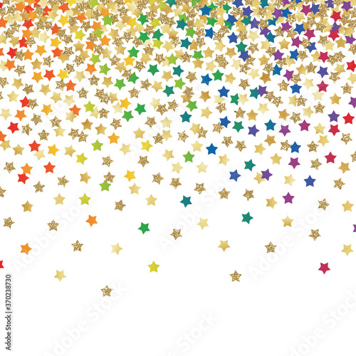 Falling Confetti Background - Colorful confetti falling on solid white background