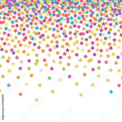 Falling Confetti Background - Colorful confetti falling on solid white background