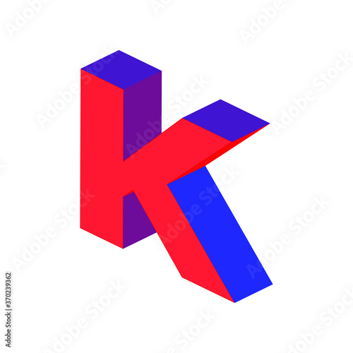Free Download Isometric alphabet red font K. 3d effect letters, numbers and symbols with shadows. Stock vector typeface for any typography design.  - GFXLoad