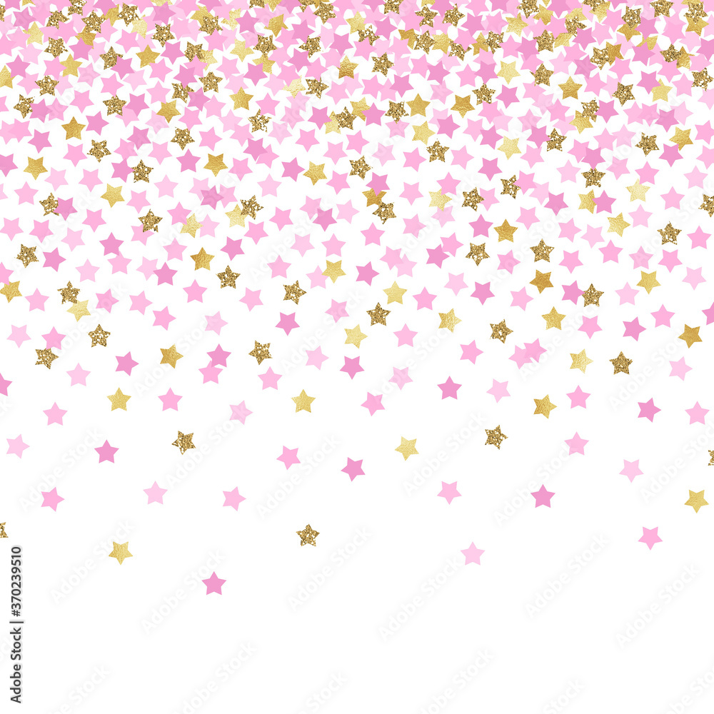 Falling Confetti Background - Colorful confetti falling on solid white background