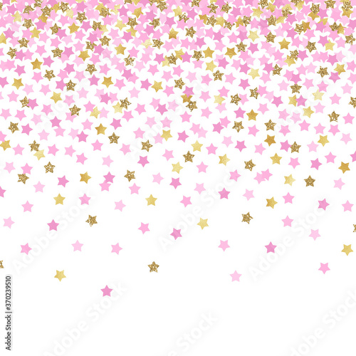 Falling Confetti Background - Colorful confetti falling on solid white background