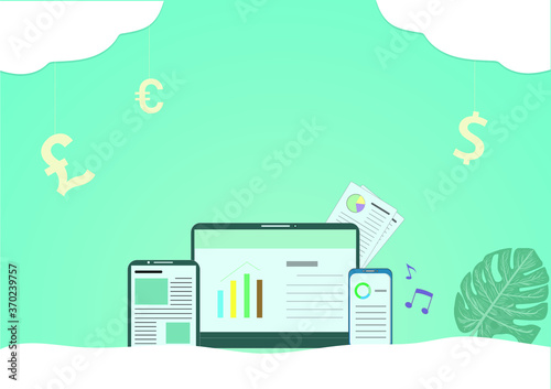 Business elements flat design background