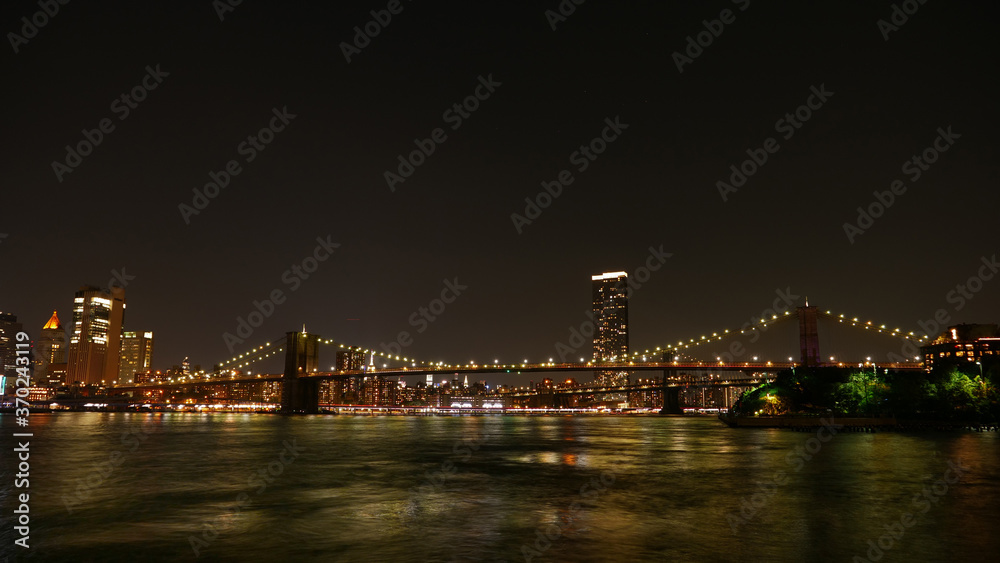 landscape photo of  lower Manhattan night time 