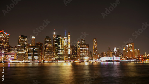 landscape photo of lower Manhattan night time 