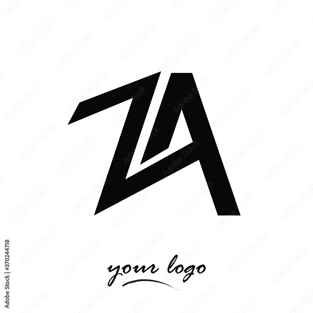 Fototapeta premium Abstract letter AZ logo white vector