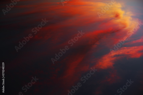 Fototapeta Naklejka Na Ścianę i Meble -  Panoramic view of clouds at sunset in the sky.