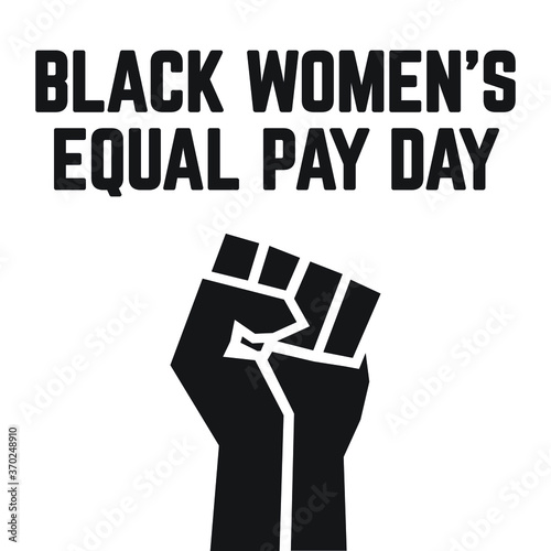 Black women's equal pay day vector with fist