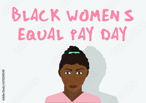 Black women's equal pay day character vector 