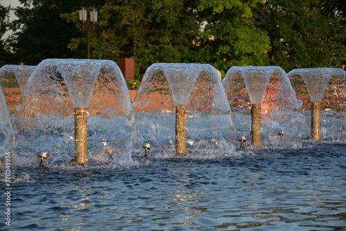 Beauty fountain in a city park in Moscow