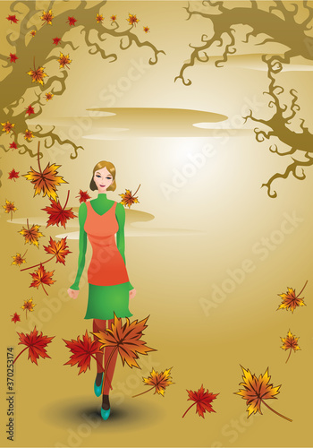 illustration of the joyful autumn