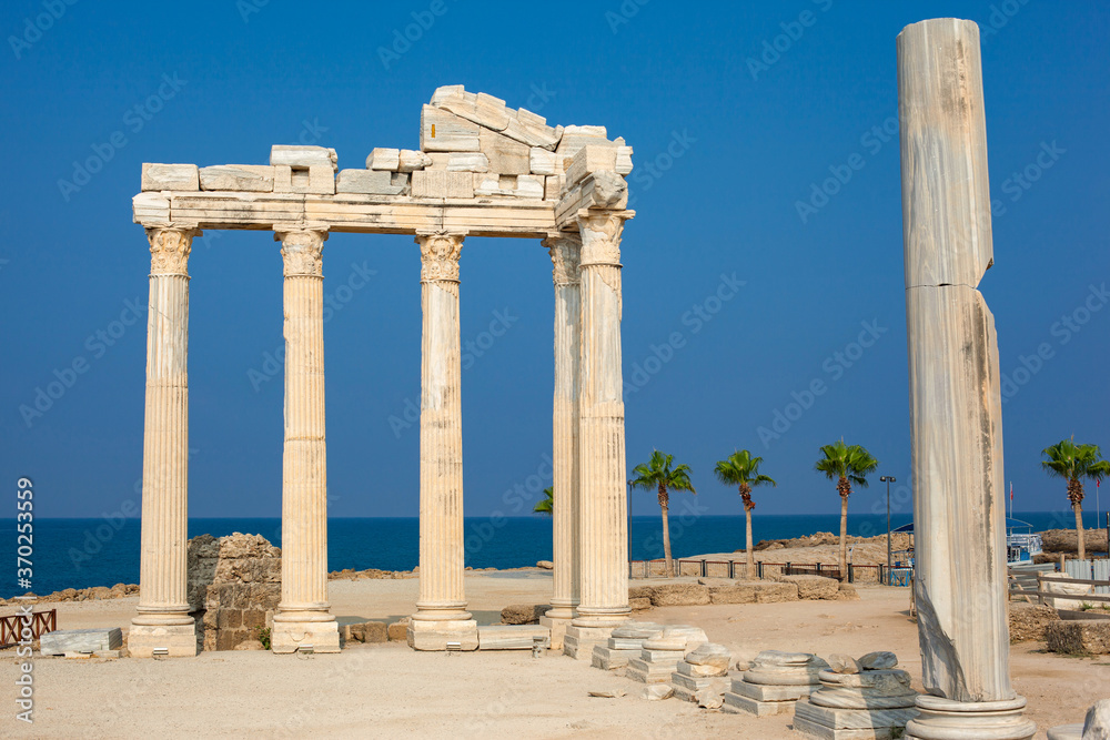 Temple of Apollo in Side Turkey. The main attraction of the city of Side.