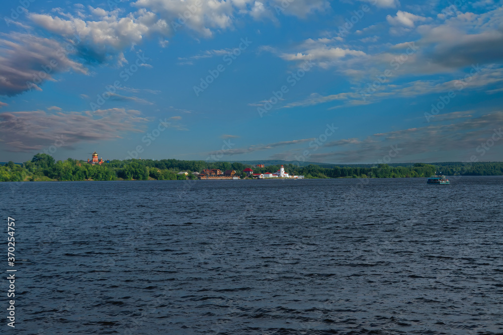 A wonderful summer landscape overlooking the embankment of Nizhny Tagil , Russia.