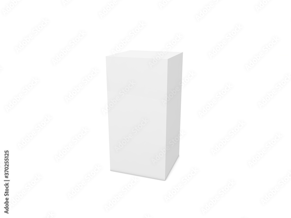 White packing box mock up on a white background. 3d render illustration. White packing box mock up on a white background. 3d render illustration.