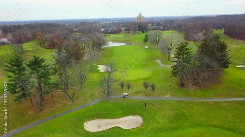 Aerial View of a Golf Course in Long Island